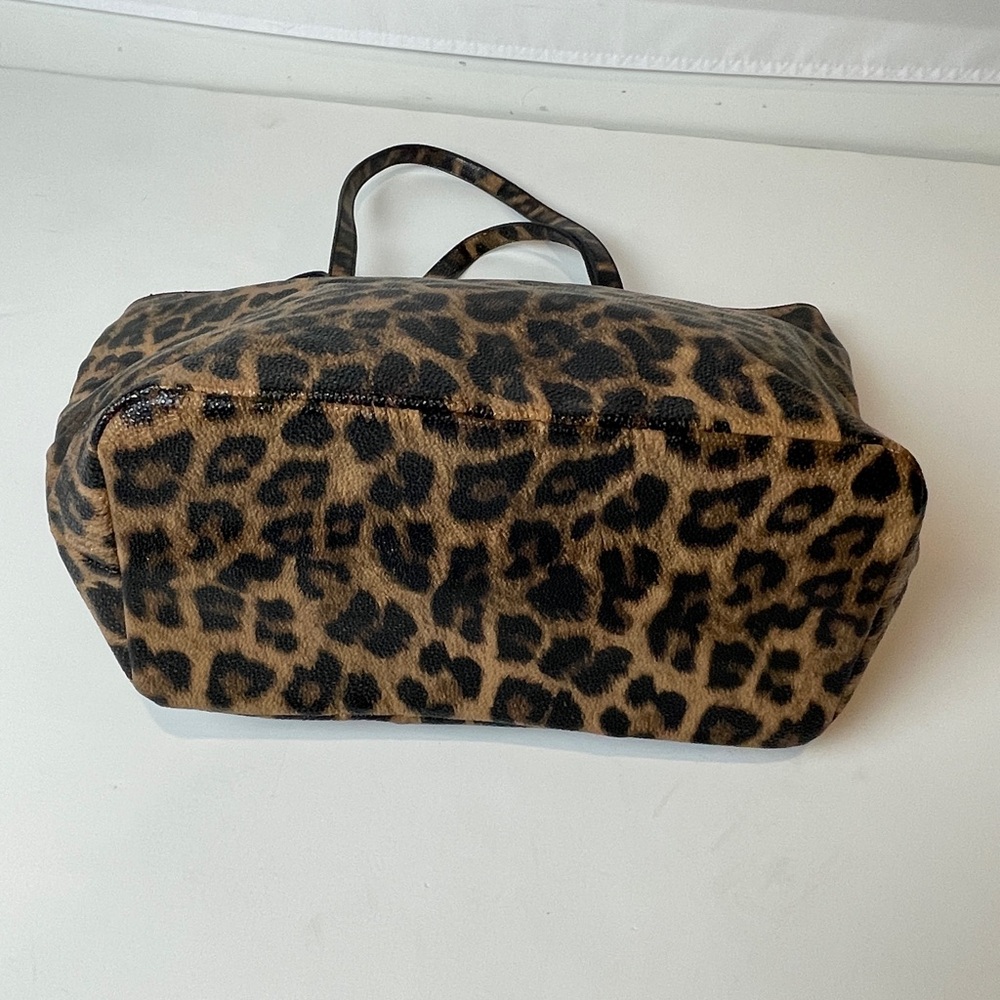 CHICOS Leopard Print Tote Bag Shoulder Purse Pebbled Sparkle Shimmer 17X12 - Picture 2 of 9
